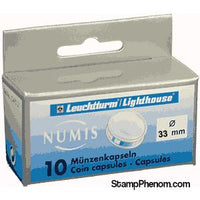 33mm - Coin Capsules (pack of 10)-Lighthouse Capsules-Lighthouse-StampPhenom