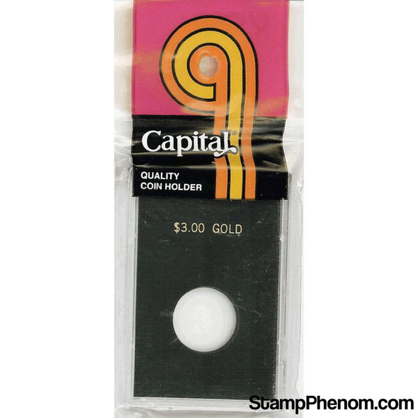 Capital Plastics Caps Coin Holder - $3 Gold-Capital Plastics Holders & Capsules-Capital Plastics-StampPhenom