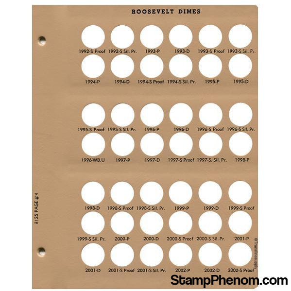 Roosevelt Dimes with proof Replacement Page 4-Dansco Coin Albums-Dansco-StampPhenom