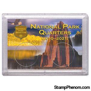National Parks Rock and Eagle Design Frosty Case - 2 Hole-Coin Holders & Capsules-HE Harris & Co-StampPhenom
