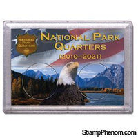 National Parks Flag and Eagle Design Frosty Case - 2 Hole-Coin Holders & Capsules-HE Harris & Co-StampPhenom