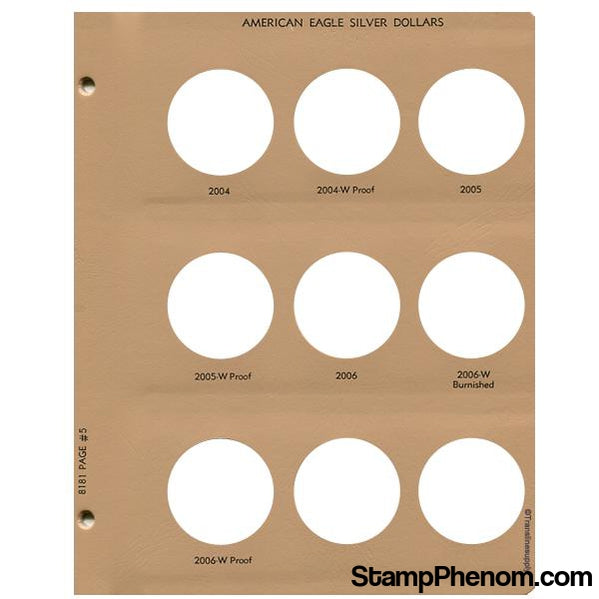 American Eagle Silver Dollars with proof Vol 1 Replacement Page 5-Dansco Coin Albums-Dansco-StampPhenom