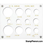 Gold Type Set Lib. 20, 10, 5, 3, 2.50, Type I,II,III-Capital Plastics Holders & Capsules-Capital Plastics-StampPhenom