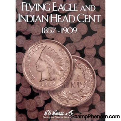 Flying Eagle and Indian Cent Folder-HE Harris Folders-HE Harris & Co-StampPhenom