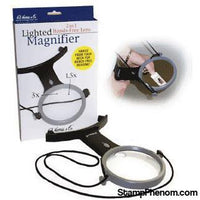 Hands-Free Illuminated Magnifier 1.5x, 3x-Loupes and Magnifiers-HE Harris & Co-StampPhenom