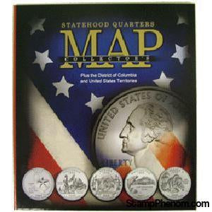 Compact Version State Quarters Collectors Map-Collector Maps, Archives, Kits & Boards-Whitman-StampPhenom