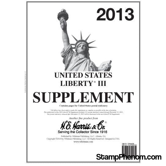 Liberty III Supplement 2013-Album Supplements-HE Harris & Co-StampPhenom