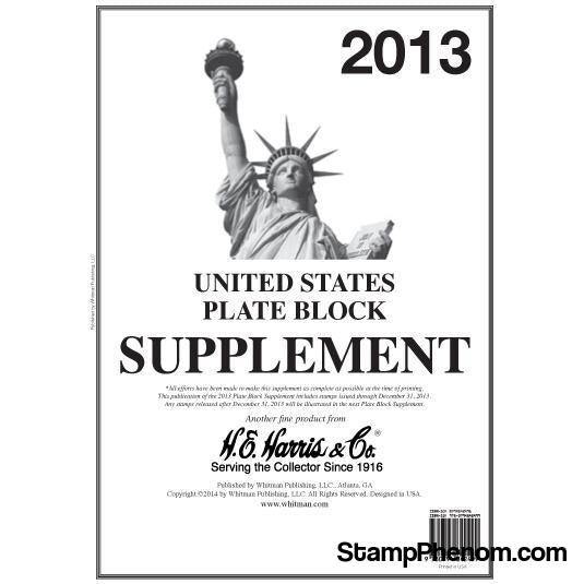 Plate Block Supplement 2013-Album Supplements-HE Harris & Co-StampPhenom
