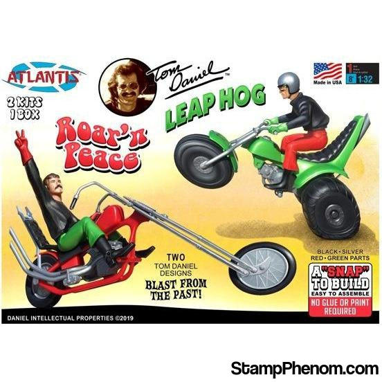 Atlantis - Tom Daniel's Roar' N Peace Motorcycle & Leap Hog 3-Wheeler (Snap) 1:32-Model Kits-Atlantis-StampPhenom