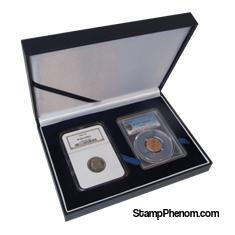 Leatherette Display Box - 2 Slab Universal-Display Boxes for Certified Coins-Guardhouse-StampPhenom