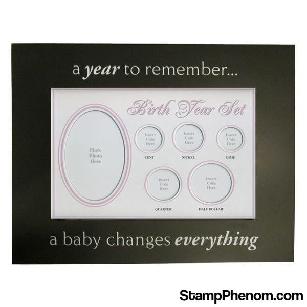 Birth Year Coin Set Frame - Baby Girl-Coin Collecting For Kids-Whitman-StampPhenom