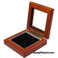 Guardhouse 3.87x3.87 Glass-top Wood Display Box - Holds Extra Large Sized Capsule-Challenge Coin Boxes and Displays-Guardhouse-StampPhenom