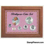 Solid Oak Birthyear Coin Frame Cent to ASE - Pink | Edgar Marcus-Coin Collecting For Kids-Edgar Marcus-StampPhenom