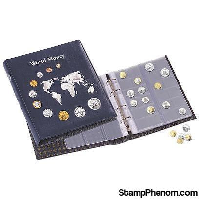 Coin Album World Money with 5 different optima coin sheets - Blue-Coin Wallets-Lighthouse-StampPhenom