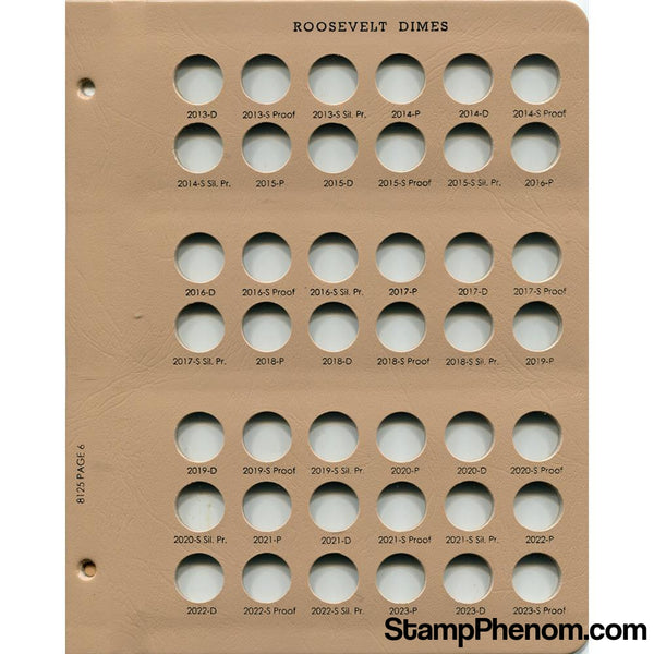 Roosevelt Dimes with proof Replacement Page 6-Dansco Coin Albums-Dansco-StampPhenom