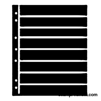 Hagner Stock Sheets 8 Row Black One Sided-Philatelic Holders-Showgard-StampPhenom