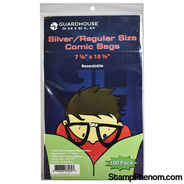 Shield Resealable Bag for Silver/Regular Comic Books-Sleeves, Bags & Boards-Guardhouse Shield-StampPhenom