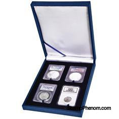 Leatherette Display Box - 4 Slab Universal-Display Boxes for Certified Coins-Guardhouse-StampPhenom