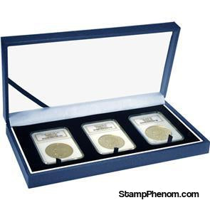 Leatherette Display Box - 3 Slab Universal-Display Boxes for Certified Coins-Guardhouse-StampPhenom