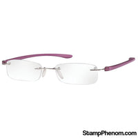 Rimless Magnifying Eye Glasses +2.5 Purple Small-Loupes and Magnifiers-Eschenbach-StampPhenom