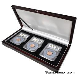 Universal Wood Display Box - 3 Slabs-Display Boxes for Certified Coins-Guardhouse-StampPhenom