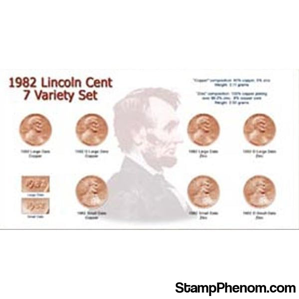 Edgar Marcus | 1982 Lincoln Cent 7 Copper Zinc Set Holder-Edgar Marcus Snaplocks-Edgar Marcus-StampPhenom