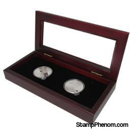 Guardhouse Glass-top Wood Display Box -GH-W1800: (2L)-Challenge Coin Boxes and Displays-Guardhouse-StampPhenom