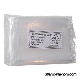 Poly Bags - 100 per pack (3 x 4) 1.5 Mil-Poly Bags & Ziplocks-OEM-StampPhenom