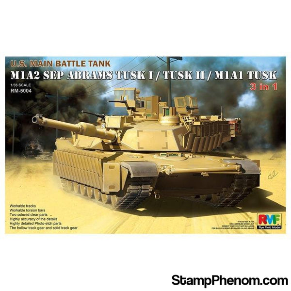 Ryefield - M1A2 SEP Abrams TUSK I / TUSK II / M1A1 TUSK (3 in 1) 1:35-Model Kits-Ryefield-StampPhenom