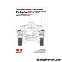 Ryefield - Panzer Pz.Kpfw.III.IV Late Production 40cm Workable Transport Track Links Set 1:35-Model Kits-Ryefield-StampPhenom