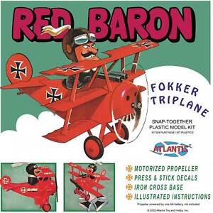 ATLANTIS TOY & HOBBY INC. Red Baron Fokker Tri Plane Snap AANM5903 Plastic