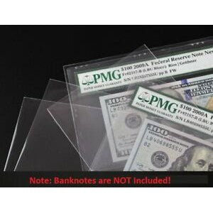 100 Paper Money Sleeve Self adhesive For Certified PMG Graded Banknote Holder