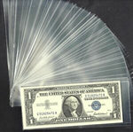 100 X Money Bag Storage Protect World/US Currency Banknotes Clear Soft Sleeves