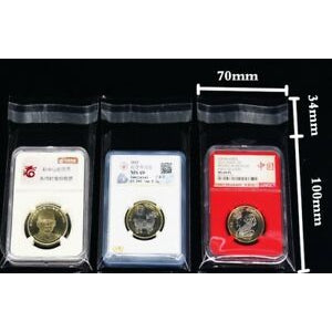 200 Coin Slab Holder Protective Sleeves (10 cmx 7cm) Self adhesive for PCGS NGC