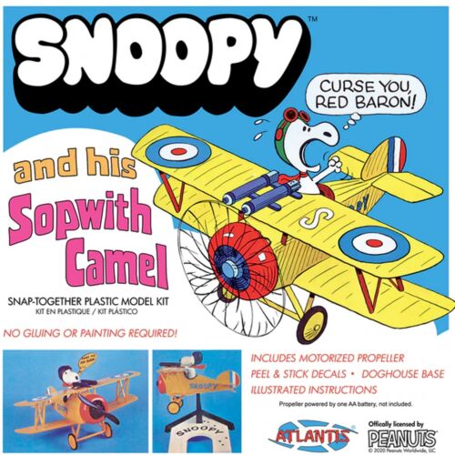 ATLANTIS TOY & HOBBY INC. Snoopy and His Sopwith Camel Snap Kit-Model Kits-ATLANTIS TOY & HOBBY INC.-StampPhenom