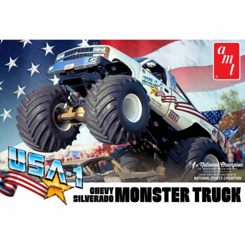 AMT USA-1 Chevy Silverado Monster Truck-Model Kits-AMT-StampPhenom