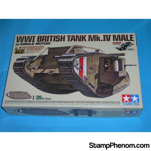 Tamiya - British Mk.IV Male With Single Motor And Figures 1:35-Model Kits-Tamiya-StampPhenom