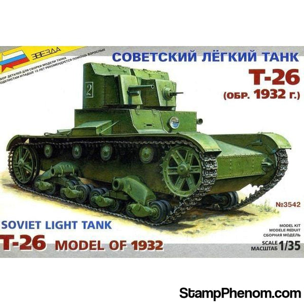 Zvezda - Soviet T-26 Mod 1932 Light Tank 1:35-Model Kits-ZveZda-StampPhenom