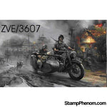 Zvezda - German Motorcycle R-12 with Sidecar & Crew (3) 1:35-Model Kits-ZveZda-StampPhenom