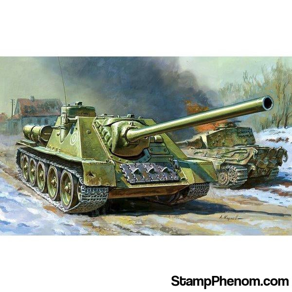 Zvezda - Soviet Su-100 Tank Destroyer (Snap Kit) 1:72-Model Kits-ZveZda-StampPhenom