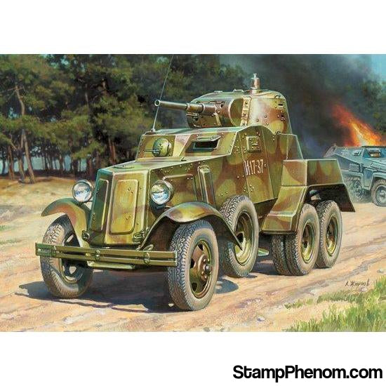 Zvezda - BA-10 Soviet Armored Car WWII (Snap Kit) 1:100-Model Kits-ZveZda-StampPhenom