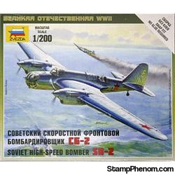 Zvezda - Soviet SB-2 High Speed Bomber (Snap Kit) 1:200-Model Kits-ZveZda-StampPhenom