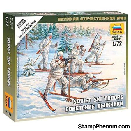Zvezda - WWII Soviet Ski Troops (5) (Snap Kit) 1:72-Model Kits-ZveZda-StampPhenom