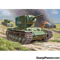 Zvezda - Soviet KV-2 Heavy Tank (Snap Kit) 1:100-Model Kits-ZveZda-StampPhenom