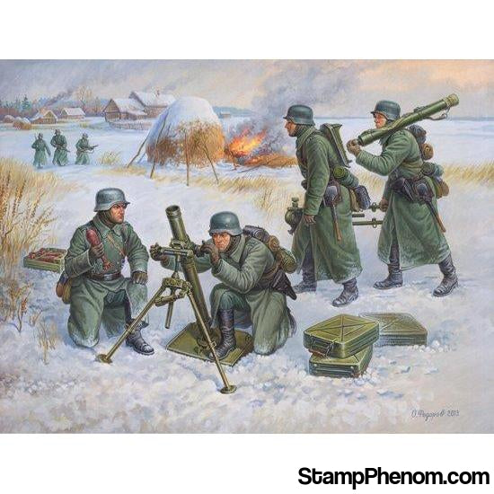 Zvezda - German 81mm Mortar with Crew (4) Winter Uniform 1941-45 (Snap Kit) 1:72-Model Kits-ZveZda-StampPhenom