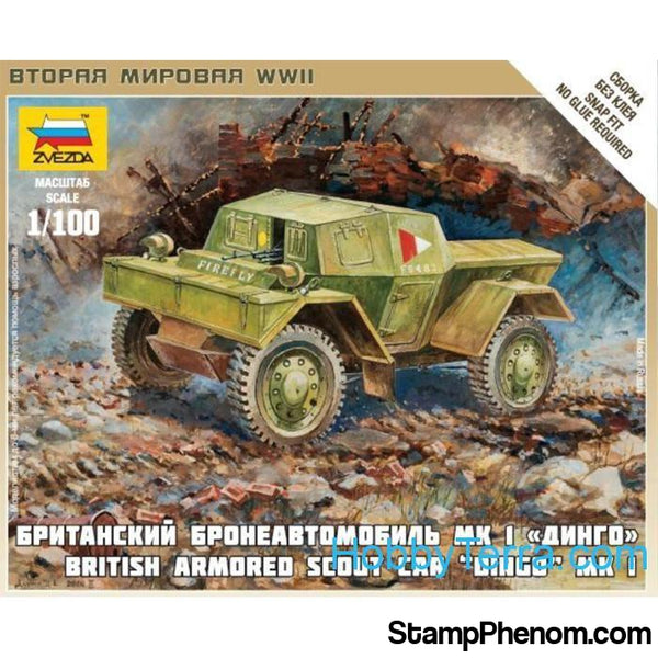Zvezda - British Dingo Mk.I Armored Scout Car (Snap Kit) 1:100-Model Kits-ZveZda-StampPhenom
