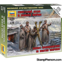 Zvezda - Soviet Headquarters Crew Winter (Snap) 1:172-Model Kits-ZveZda-StampPhenom