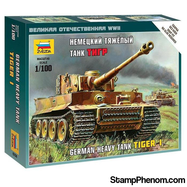 Zvezda - German Tiger I Heavy Tank (Snap Kit) 1:100-Model Kits-ZveZda-StampPhenom