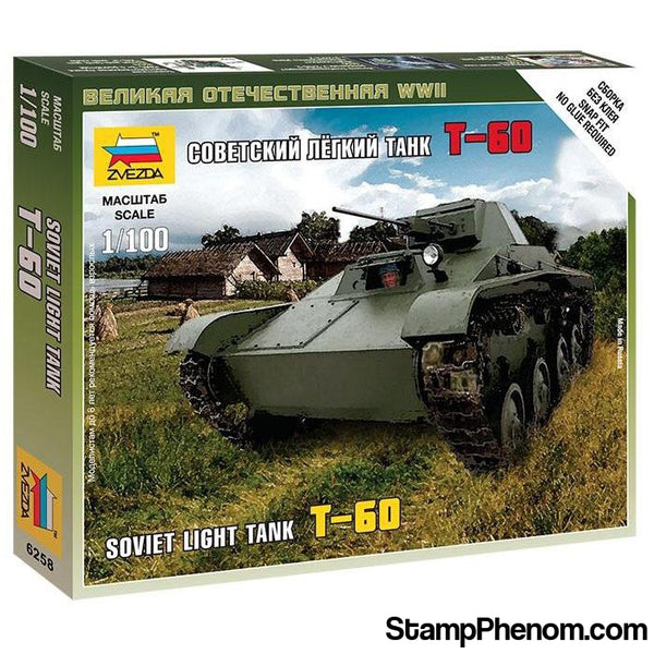 Zvezda - Soviet T-60 Light Tank (Snap Kit) 1:100-Model Kits-ZveZda-StampPhenom