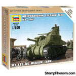 Zvezda - US M-3 Lee Tank (Snap Kit) 1:100-Model Kits-ZveZda-StampPhenom